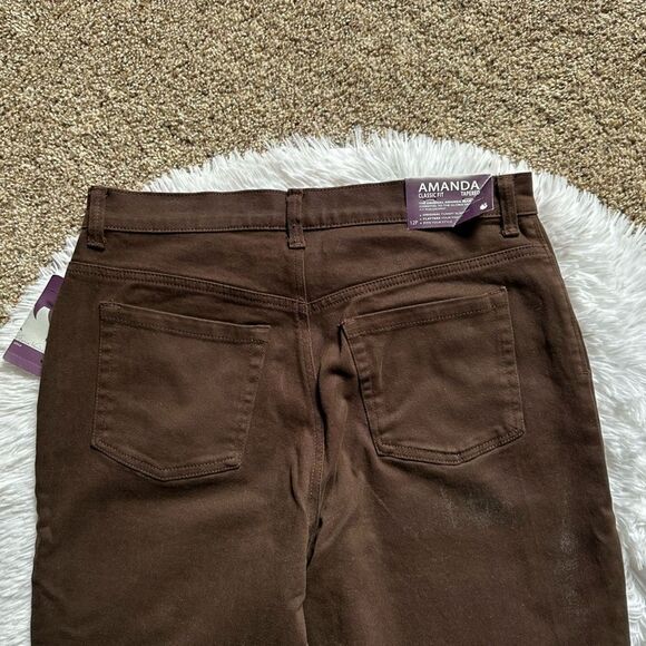 Gloria Vanderbilt Jeans Amanda Classic Fit Tapered Leg Brown New Womens Size 12P - Picture 4 of 11